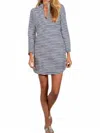 Sail To Sable Long Sleeve Classic Tunic Dress In Navy/white In Multi