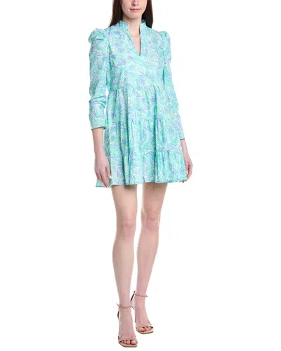 Sail To Sable Long Sleeve Tiered Dress In Blue