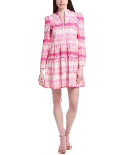 Sail To Sable Long Sleeve Tiered Dress In Pink