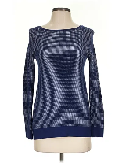 Pre-owned Sail To Sable Long Sleeve Top Blue Boatneck Tops