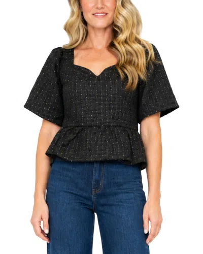 Sail To Sable Peplum Top In Black
