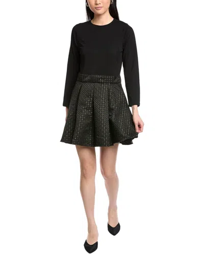 Sail To Sable Pleated Mini Dress In Black