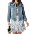 Sail To Sable Puff Sleeve Jacket In Blue Denim In Blue