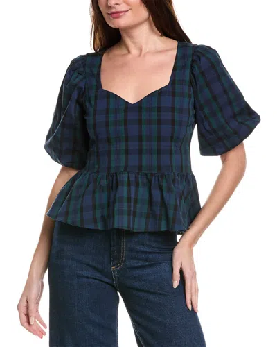 SAIL TO SABLE SAIL TO SABLE PUFF SLEEVE PEPLUM TOP