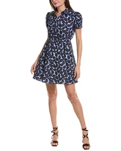 Sail To Sable Puff Sleeve Shirtdress In Blue