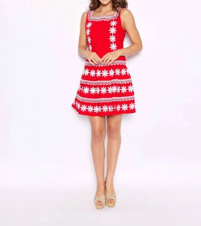 Sail To Sable Red Square Neck Dress