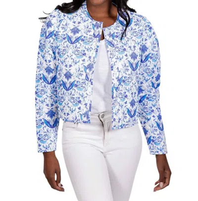 Sail To Sable Reversible Button Front Jacket In Batik In Multi