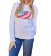 Sail To Sable Roll Neck Flag Sweater In Ivory In Blue