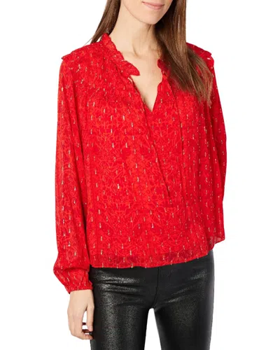 Sail To Sable Ruffle Front Top In Red