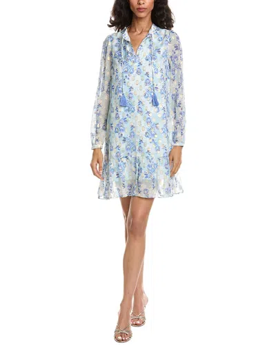 Sail To Sable Ruffle Hem Dress In Blue