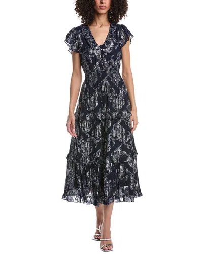 Sail To Sable Ruffle Hem Midi Dress In Black