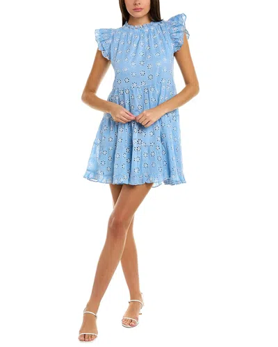 Sail To Sable Ruffle Neck Dress In Blue