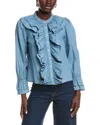 Sail To Sable Ruffle Shirt In Blue
