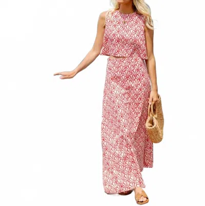 Sail To Sable Shell Maxi Skirt Set In Pink