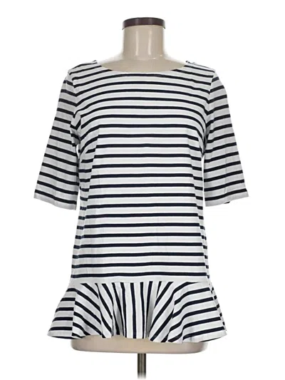 Pre-owned Sail To Sable Short Sleeve Top White Boatneck Tops