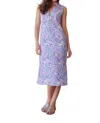 Sail To Sable Sleeveless Button Front Midi Tunic Dress In Kaleidoscope Print In Purple