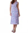 Sail To Sable Sleeveless Button Front Midi Tunic In Kaleidoscope In Blue