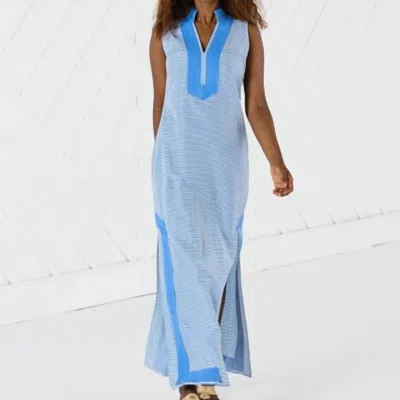 Sail To Sable Sleeveless Classic Maxi Tunic In Blue