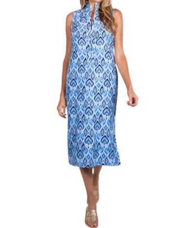 Sail To Sable Sleeveless Midi Tunic Dress In Blue