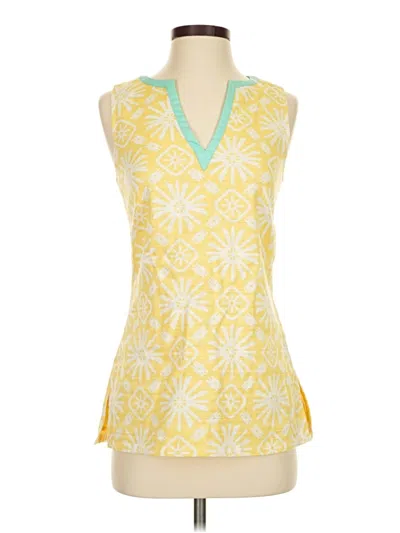 Pre-owned Sail To Sable Sleeveless Top Yellow V-neck Tops