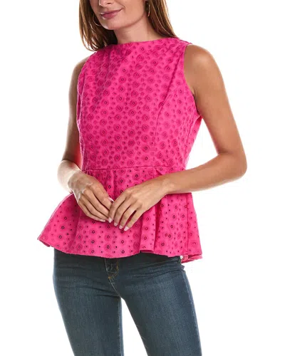 Sail To Sable Sleeveless Zip Back Peplum Top In Pink
