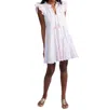 Sail To Sable Smocked Flutter Strap Dress In Pink/white In Multi
