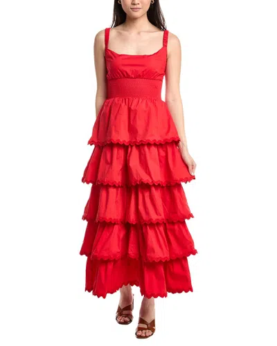 Sail To Sable Smocked Maxi Dress In Red