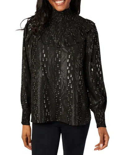 Sail To Sable Smocked Neck Top In Black