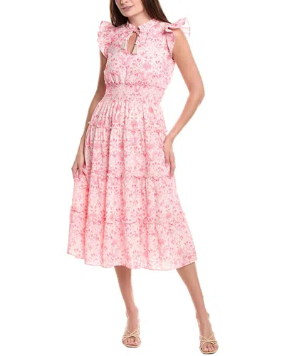 Sail To Sable Smocked Waist Midi Dress In Pink