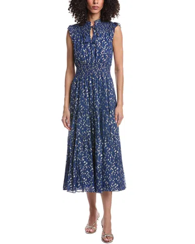 Sail To Sable Smocked Waist Midi Dress In Blue