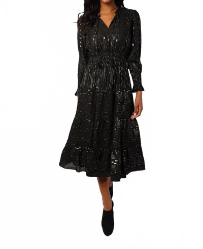 Sail To Sable Smocked Waist Midi Dress In Black