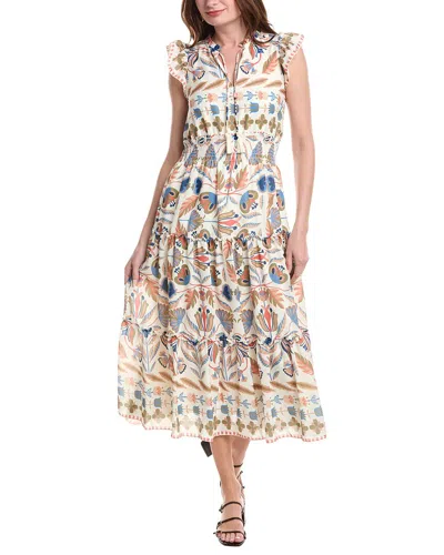 Sail To Sable Smocked Waist Midi Dress In Multi