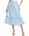Sail To Sable Smocked Waist Midi Skirt In Blue