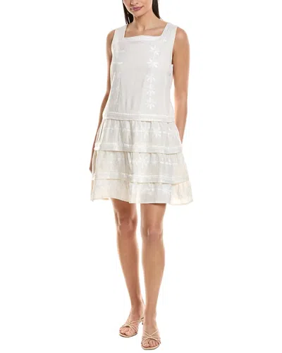 Sail To Sable Square Neck Linen-blend Mini Dress In White