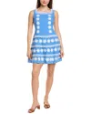 Sail To Sable Embroidered Square Neck Tiered Dress In Marina In Blue