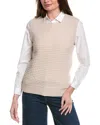 Sail To Sable Textured Wool Sweater Vest In Beige