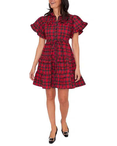 Sail To Sable Tie Waist Shirt Dress In Red