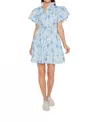 Sail To Sable Tie Waist Shirt Dress In Blue In Blue
