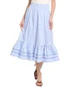 Sail To Sable Tiered Hem Skirt In Blue