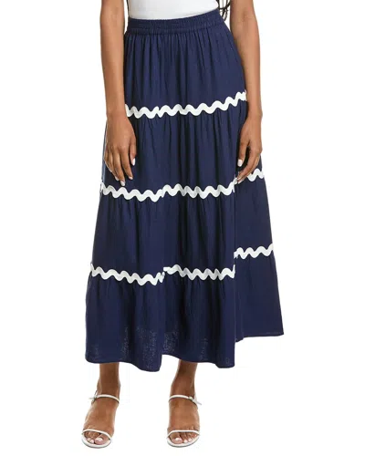 Sail To Sable Tiered Linen-blend Skirt In Multi