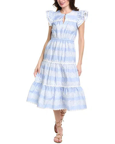 Sail To Sable Tiered Maxi Dress In Blue