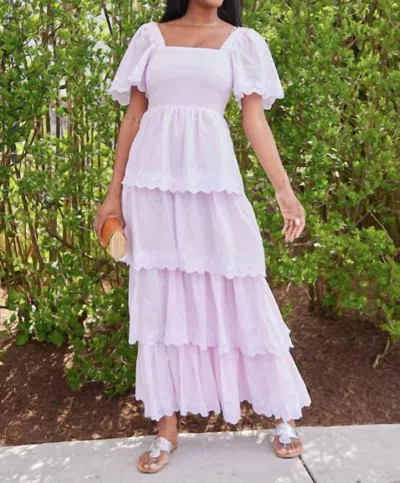 Sail To Sable Tiered Maxi Dress In Blush In Gold