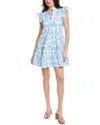 Sail To Sable Tiered Mini Dress In Blue