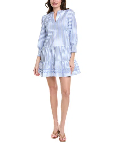 Sail To Sable Tiered Mini Dress In Blue