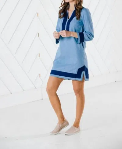 Sail To Sable Tunic Dress In Chamb In Blue