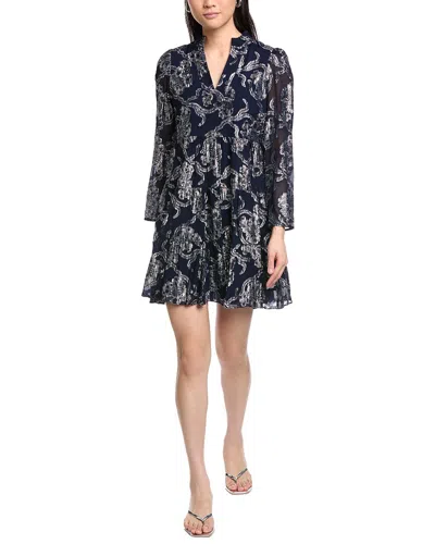 Sail To Sable Tunic Flare Mini Dress In Blue