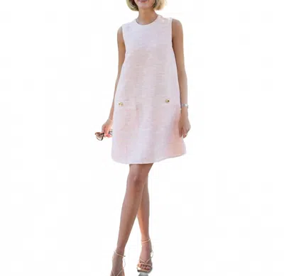 Sail To Sable Tweed Sleeveless Shift Dress In Blush In Pink