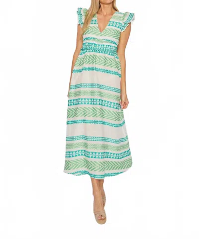 Sail To Sable V-neck Flutter Sleeve Maxi Dress In Arctic Blue