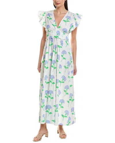 Sail To Sable V-neck Flutter Sleeve Maxi Dress In Multi