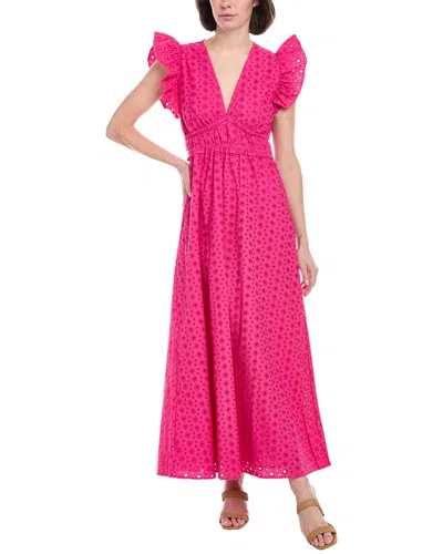 SAIL TO SABLE V-NECK FLUTTER SLEEVE MAXI DRESS